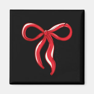 Imã Feliz Natal Laço Vermelho Santa Natal Coquette Est