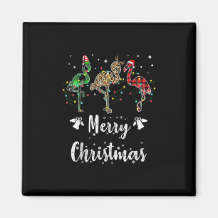 Imã Feliz Natal Leopard Red Green Xadrez Flamingo