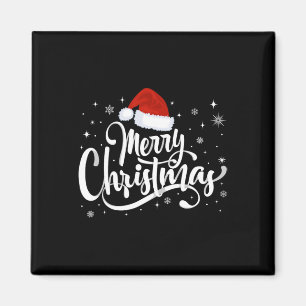 Imã Feliz Natal Luz Vermelha Santa Hat Família Xmas