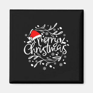 Imã Feliz Natal Luz Vermelha Santa Hat Família Xmas M