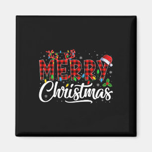 Imã Feliz Natal Luzes Santa Hat Família Xmas Homens W