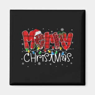 Imã Feliz Natal Luzes Santa Hat Matriz da Família Xmas