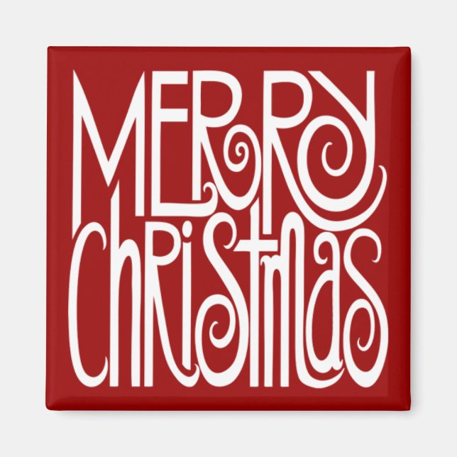 Imã Feliz Natal - Magneta Branca (Frente)