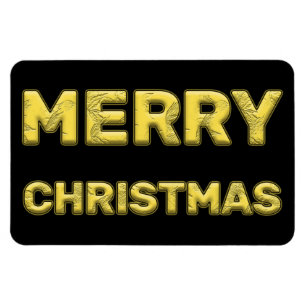 Ímã Feliz Natal Magnético em Dourado