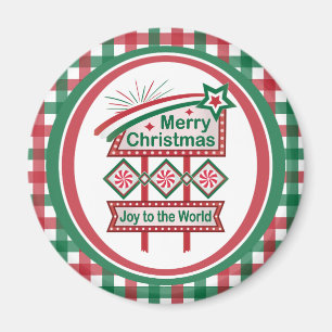 Imã Feliz Natal - Marquee Retro - Alegria ao Mundo