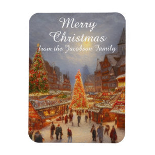 Ímã Feliz Natal Mercado Alemão Saudações Kitsch
