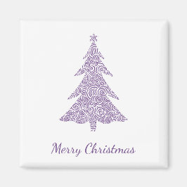 Imã Feliz Natal, moderna árvore de natal mauve
