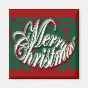 Imã Feliz Natal no ímã verde