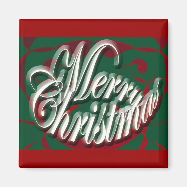 Imã Feliz Natal no Magnet Verde (Frente)