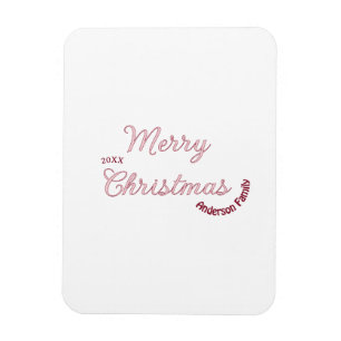 Ímã feliz natal nome da família rosa 20xx pastel moder