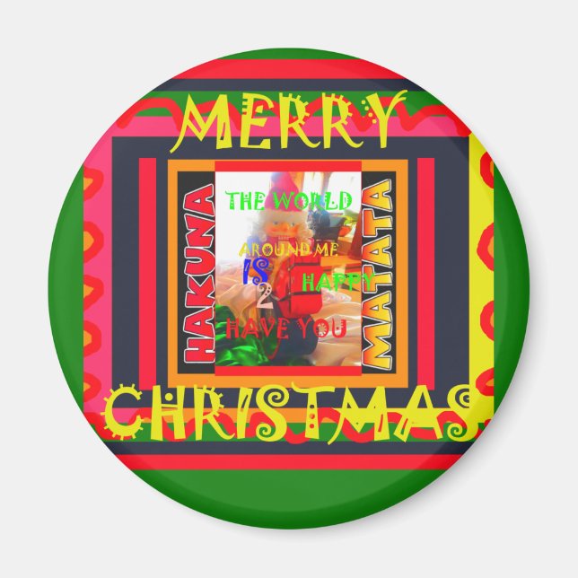 Imã Feliz Natal O mundo à minha volta é feliz (Frente)