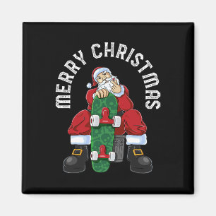 Imã Feliz Natal Papai Noel Divertido Skate Coração Ska