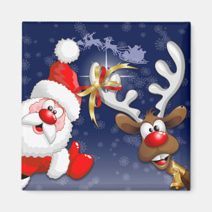 Imã Feliz Natal Papais noeis e Reindeer