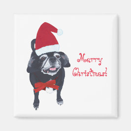 Imã Feliz Natal Papais noeis Pug Dog Magnets