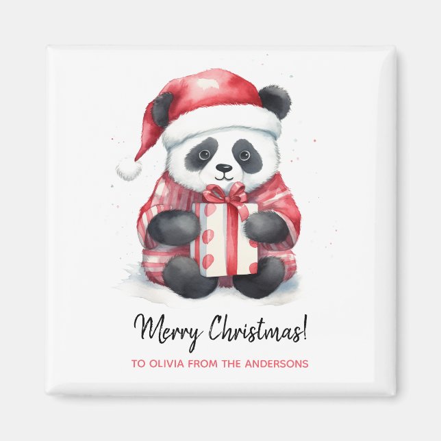 Imã Feliz Natal para Papais noeis de Panda (Frente)