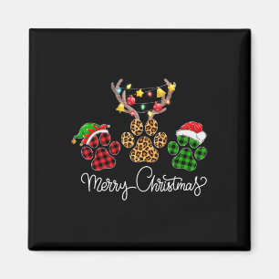 Imã Feliz Natal Patas de Cão Luzes de Buffalo Xadrez e