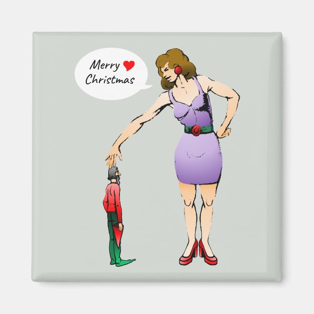 Imã Feliz Natal Pequeno Elf (Frente)