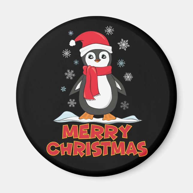 Imã Feliz Natal - Pinguim Gato (Frente)