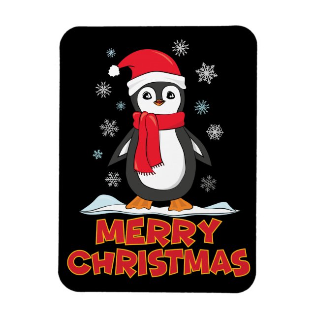 Ímã Feliz Natal - Pinguim Gato (Vertical)