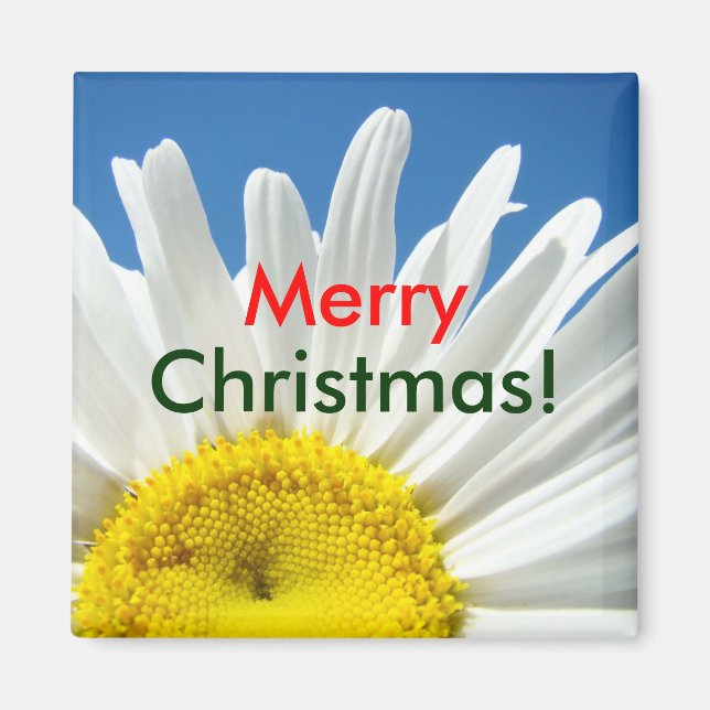 Imã Feliz Natal! presentes de ímã Flor de Margarida Br (Frente)