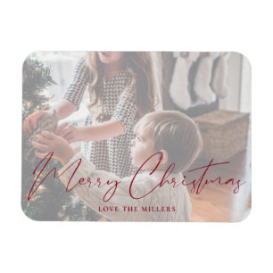 Ímã Feliz Natal Red Minimalist Photo Magnet