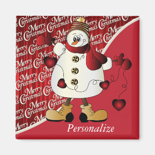 Imã Feliz Natal Red Snowman