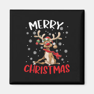 Imã Feliz Natal Reindeer Homens Mulheres Matando Famíl
