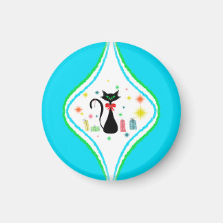 Imã Feliz Natal Retro Siamese Cat