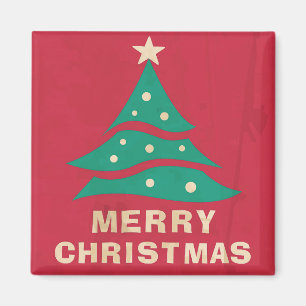 Imã Feliz Natal Retro Tree Magnet