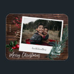 Ímã Feliz Natal Russo - Foto Instantânea<br><div class="desc">Mande um pouco de alegria de Natal que pode continuar durante o ano em uma geladeira ou superfície magnética com o seu Feliz Natal Rustic Instant Photo Magnet.</div>