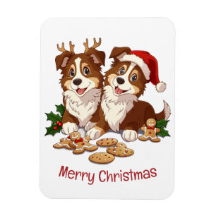 Ímã Feliz Natal Shetland Sheepdog