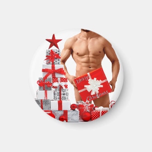 Imã Feliz Natal SlipperyJoe prata branca