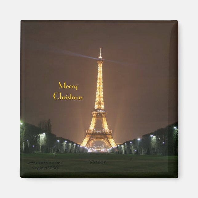 Imã Feliz Natal - Torre Eiffel (Frente)