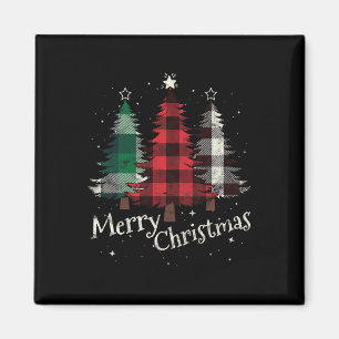 Imã Feliz Natal Três Árvores Xmas Xadrez de Buffalo