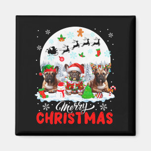 Imã Feliz Natal Três Papais noeis Elf Reindeer French