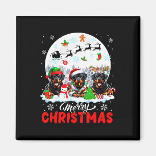 Imã Feliz Natal Três Papais noeis Reindeer Rottweile
