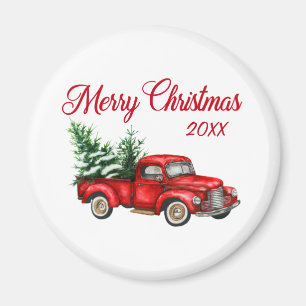 Imã Feliz Natal Trinta Ano Vintage Red Truck