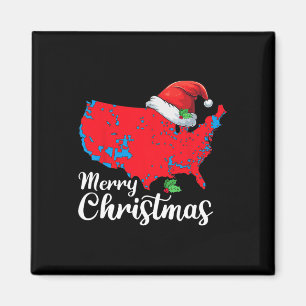 Imã Feliz Natal Trump Patriótico Mapa dos Estados Unid