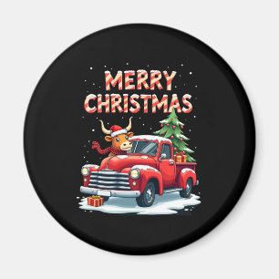 Imã Feliz Natal Vaca das Terras Altas Escocesas Presen