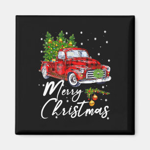 Imã Feliz Natal Vagão de Vintage Red Truck Fam