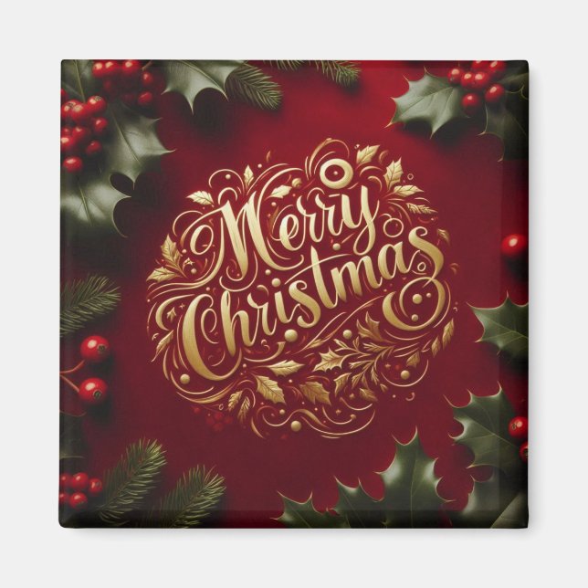 Imã Feliz Natal verde (Frente)