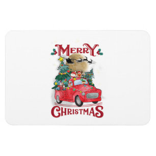 Ímã Feliz Natal Vintage Red Papais noeis Caminhão
