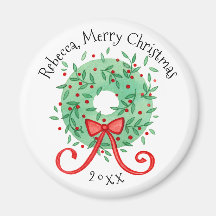 Feliz Natal, Wreath Adicionar Nome e Ano