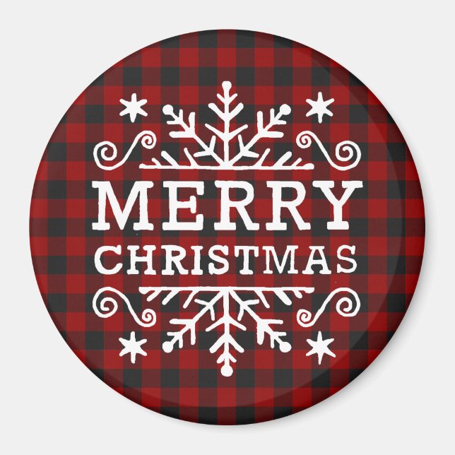 Imã Feliz Natal xadrez (Frente)