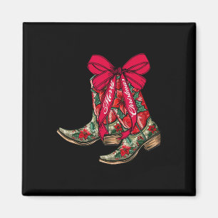 Imã Feliz Natal Xmas Cowboy Boots Coquette Arco Paj