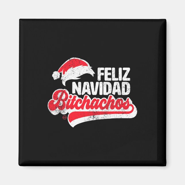 Imã Feliz Navidad Achos Funny Santa Claus Espanhol (Frente)