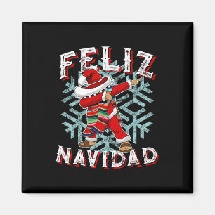 Imã Feliz Navidad Dabbing Christmas Sombrero