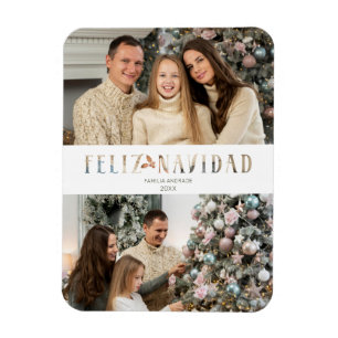 Ímã Feliz Navidad Efeito de Papel Recortado Espanhol F
