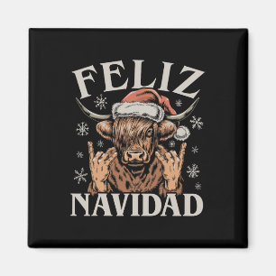 Imã Feliz Navidad Meme Emo Cow Engraçado Memória Natal