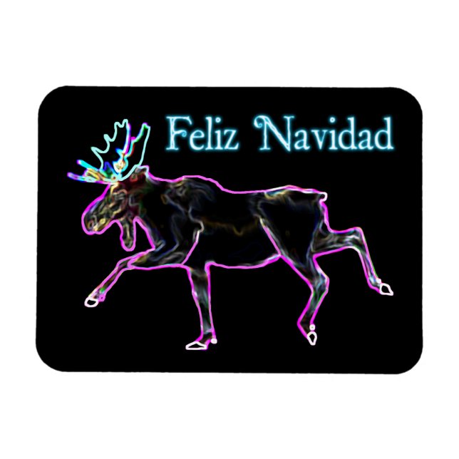 Ímã Feliz Navidad - Moose Elétrica (Horizontal)